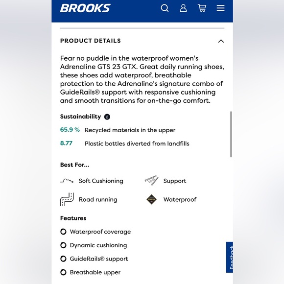 Brooks Adrenaline GTS Sneakers - Black and White - Picture 6 of 7